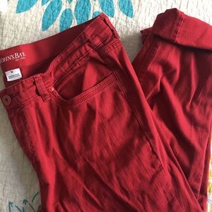 Red crop jeans St. John’s Bay sz 12